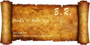 Boér Réka névjegykártya